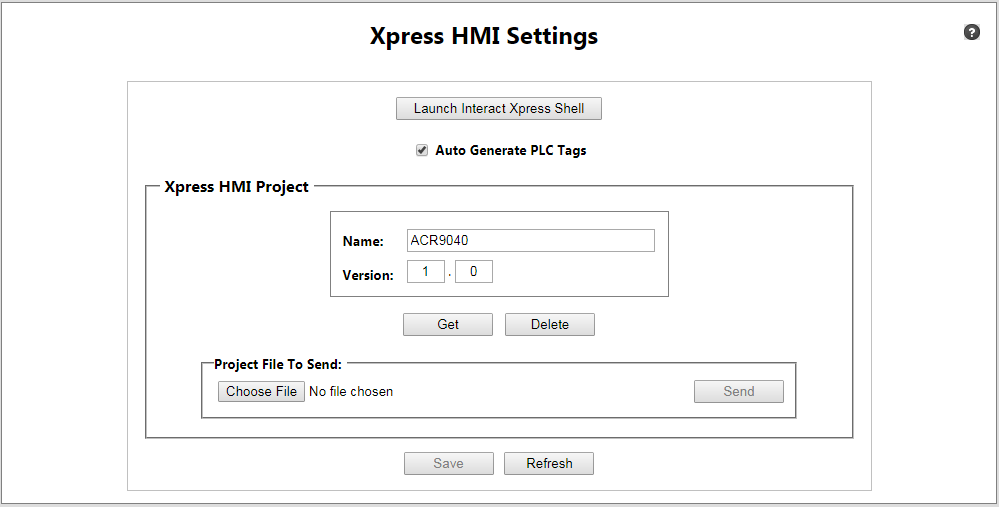 Xpress HMI Settings